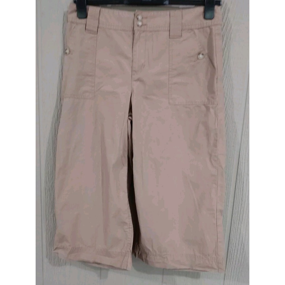 Lauren Ralph Lauren Petite 10p Khaki Cropped Capri Pants 100% Cotton